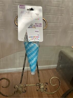 Brand New Multipet Mini Latex Ice cream Cone 8” Dog Toy, With Squeaker